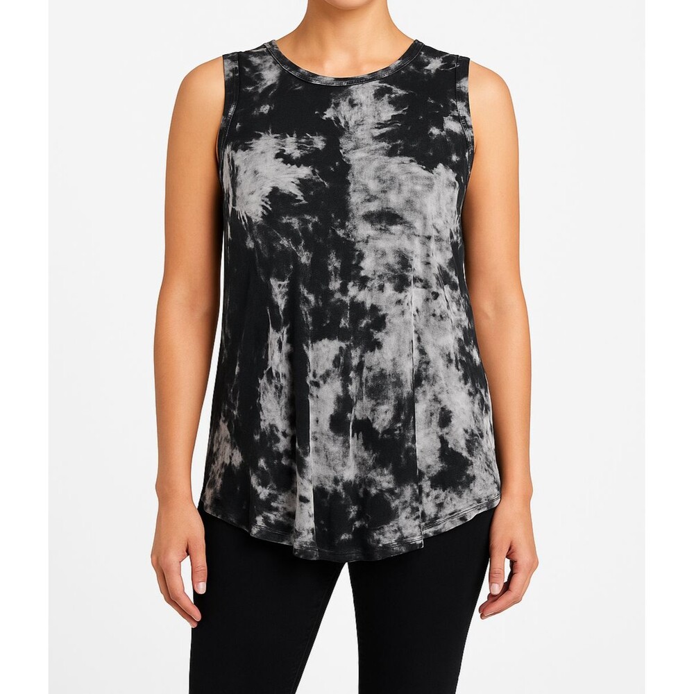 American Age Women’s Sleeveless Tie‎ Dye Tank Top Black White Size M Made in USA